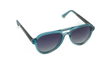 translucent blue aviator sunglasses dark lens